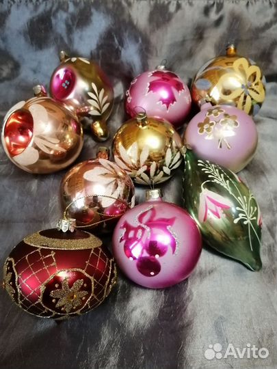 Шары елочные СССР стекло