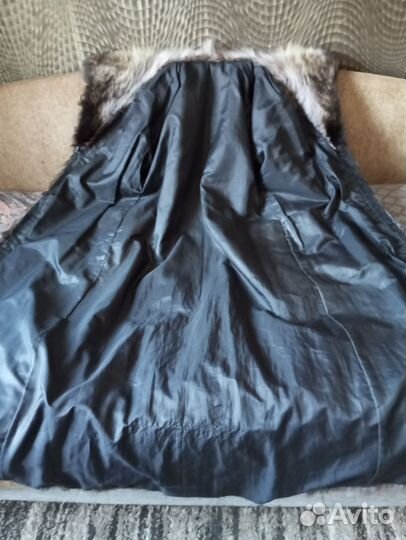 Шуба из меха енота