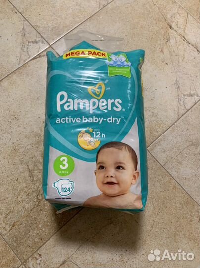 Подгузники Pampers 124 шт (6-10 кг)