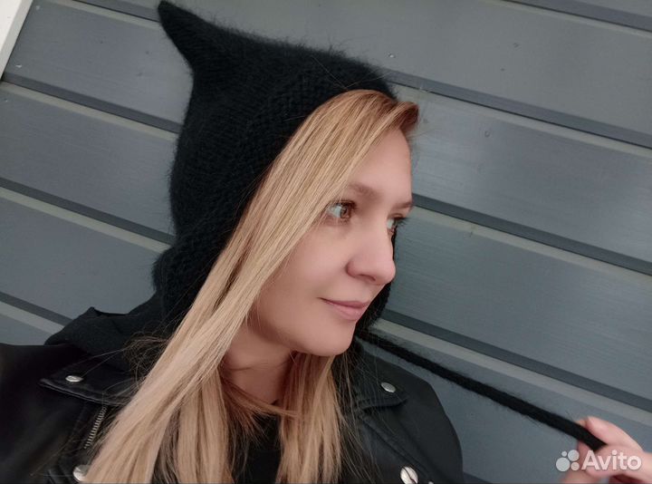 Шапка-чепчик из пуха норки