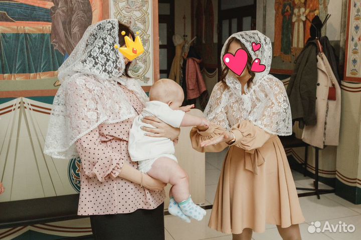 Платок для храма, крещения, венчания, церковный