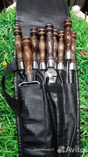 Шампура в кожаном чехле