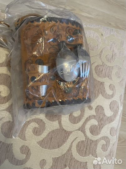 Набор туриста - фляга, ложка и вилка, нож