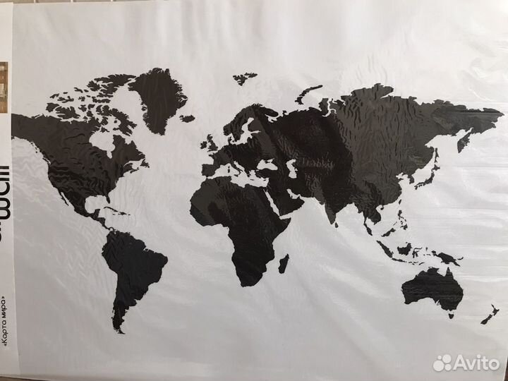 Наклейка на стену меловая «Карта мира»