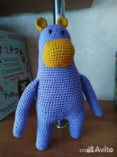 Забавные зверята Бегемотик игрушка амигуруми
