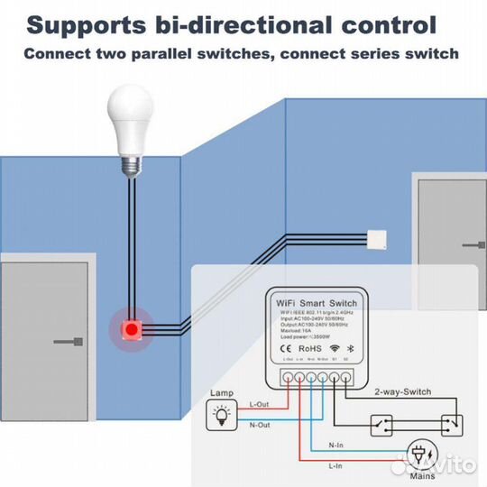 Mini wi fi smart switch