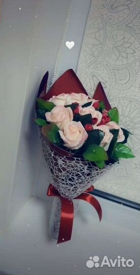 Букет из мыльных роз