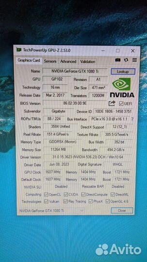 GTX 1080ti-11gb Aorus Extreme Edition