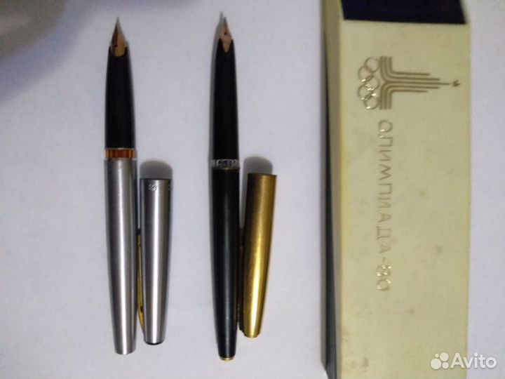 Ручки перьевые, набор олимпиада 80, золотое перо