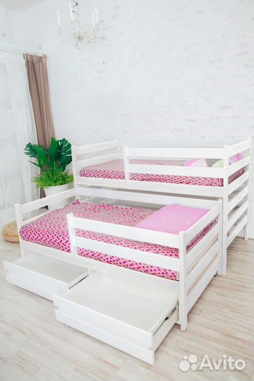 Кроватка с доп. местом берёза от 2х лет матрешка э