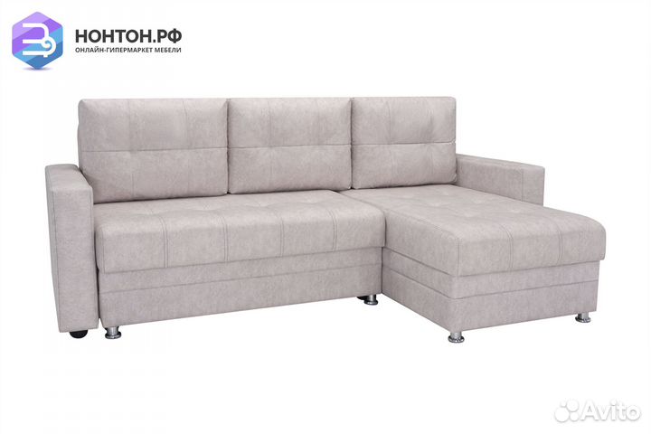 Диван угловой тик-так Гамбург светло-серый