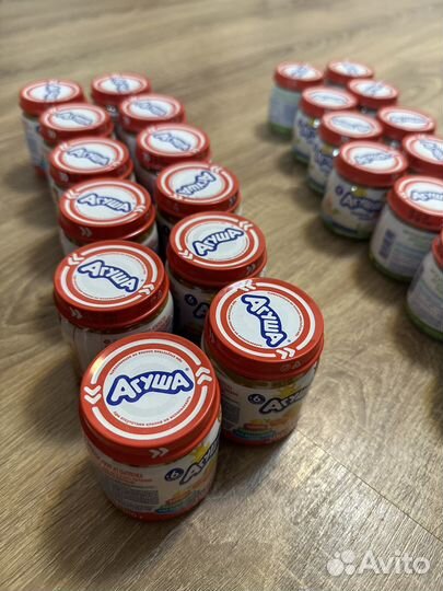 Целая коробка Агуша мясное и овощное пюре (66шт)