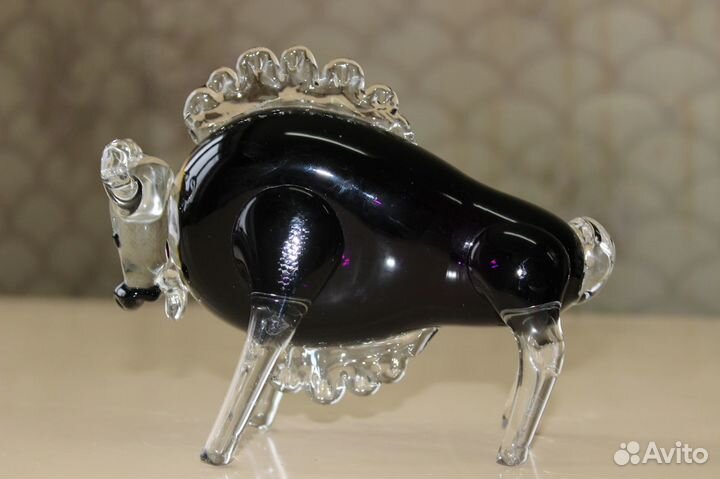 Статуэтка бык СССР цветное стекло