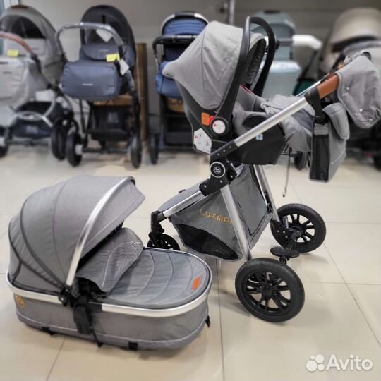 Коляска 3 в 1 Luxmom мягкая амортизация
