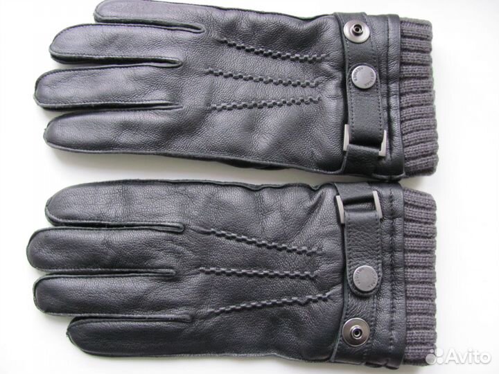 Кожаные мужские утепленные перчатки Tommy Hilfiger