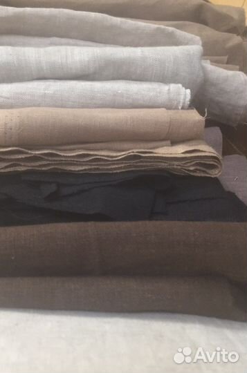 Обрезки ткани лен натуральный