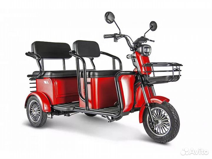 Электротрицикл Электровелосипед Rutrike Экипаж красн