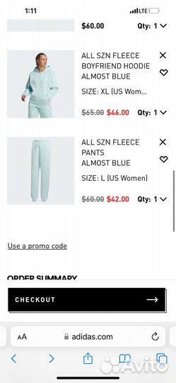 Костюм женский Adidas,верх хl,низ L