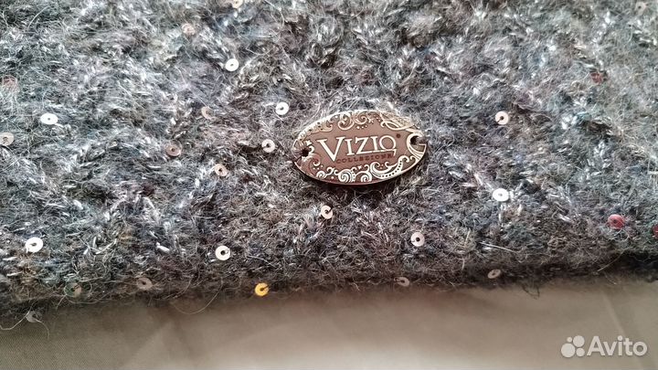 Шапка зимняя серо-голубая Vizio Collezione Италия