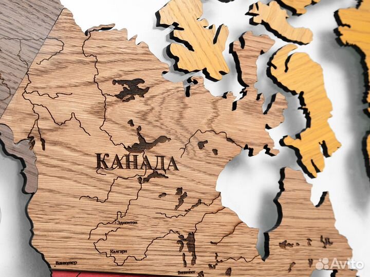 Карта мира из дерева Монтеверде Пенза