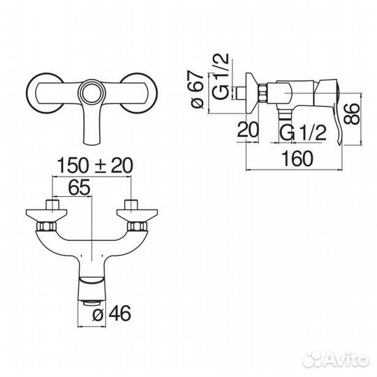 SI98130CR sofi смеситель для душа