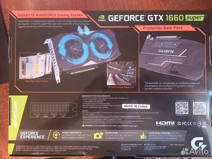 Gigabyte GeForce GTX 1660 super + гарантия