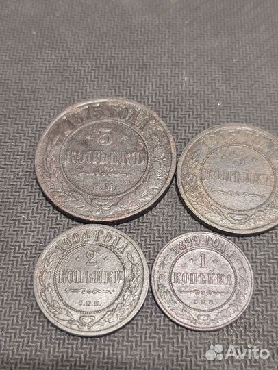 Набор монет ри 5,3,2,1 копейки медь