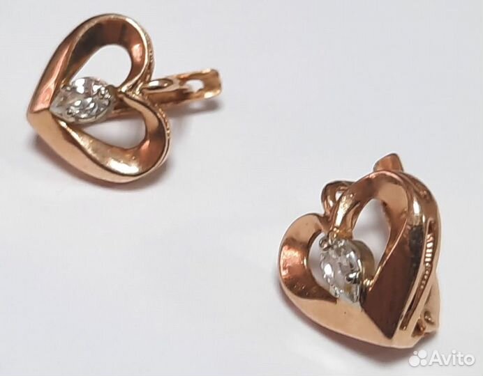 Серьги золото 585 пр. вес 4,5 гр