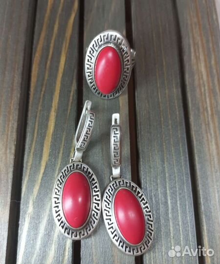 Комплект серьги и кольцо