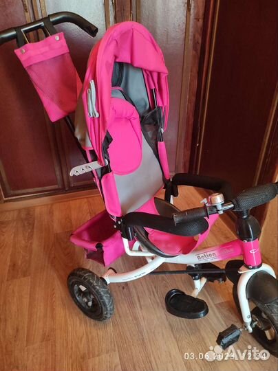 Детский велосипед с ручкой бу + снегокат