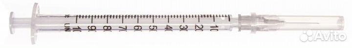 Шприц 1 мл инсулин U-100 2-х компонентный с иглой