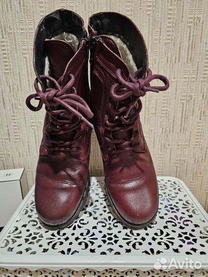 Сапоги кожаные, женские 40