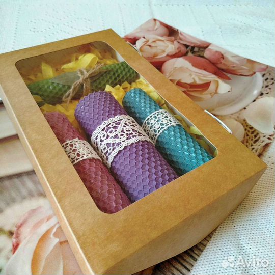 Свечи из вощины, подарочный набор