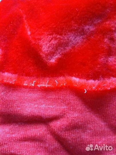 Мех искусственный отрезом синий красный