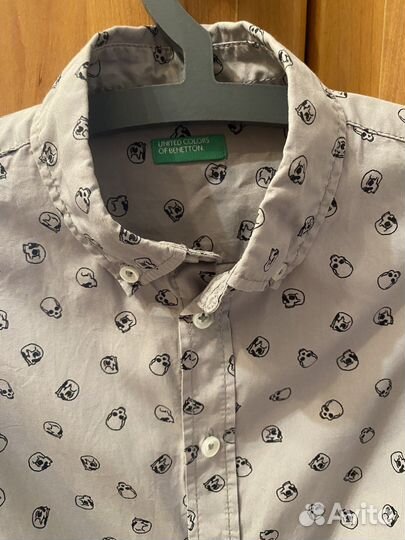 Рубашка для мальчика benetton 110 скелет/череп
