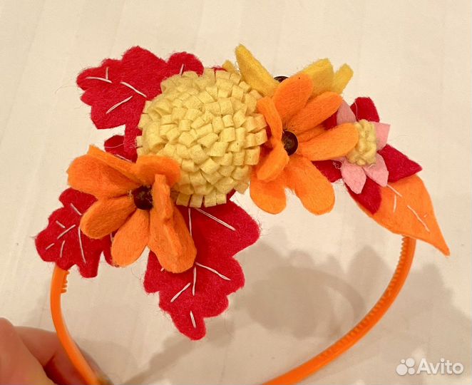 Ободок для волос ручной работы осень