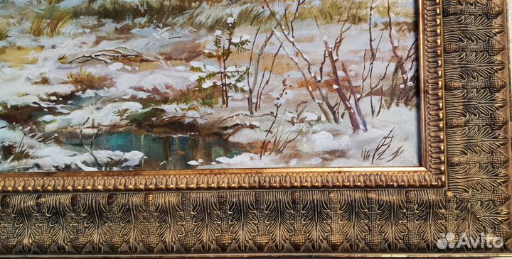Зимний пейзаж маслом на холсте