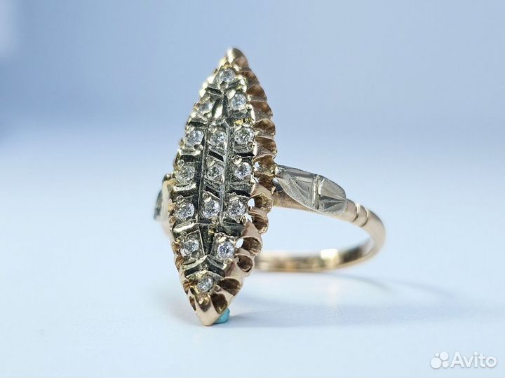 Золотое кольцо с бриллиантами 585 пробы СССР