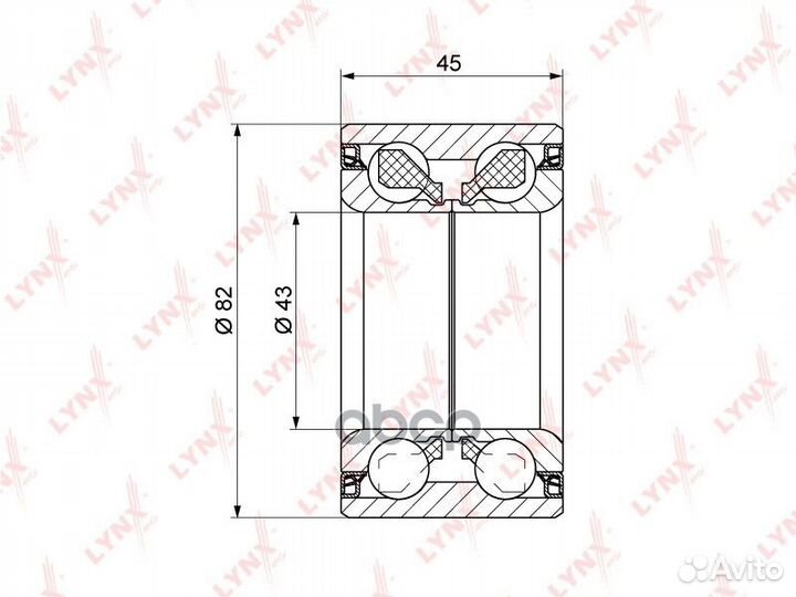 Подшипник ступицы колеса перед WB1121 lynxauto