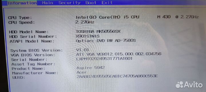 Acer aspire 5942g на запчасти