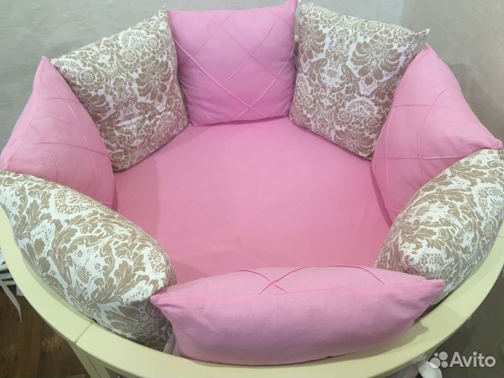 Комплект в круглую кроватку, Бортики, Одеяло