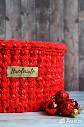 Корзина - органайзер из трикотажной пряжи