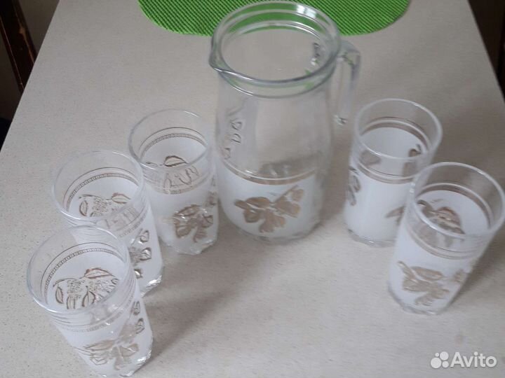 Кувшин и стаканы набор стеклянный