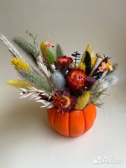 Осенний декор из сухоцветов