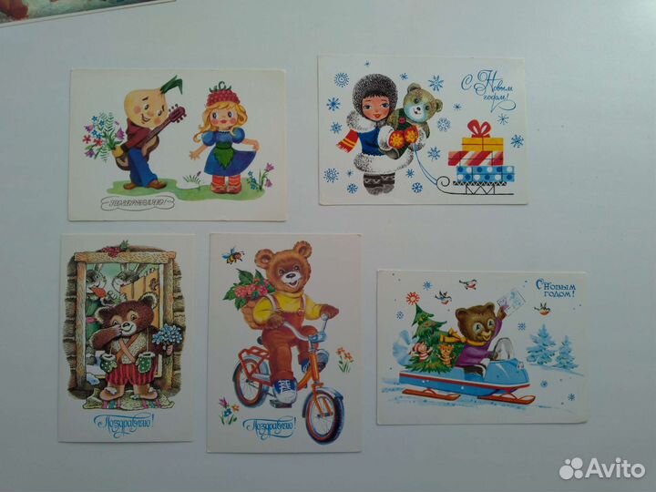 Открытки СССР новые винтаж ретро не подписанные