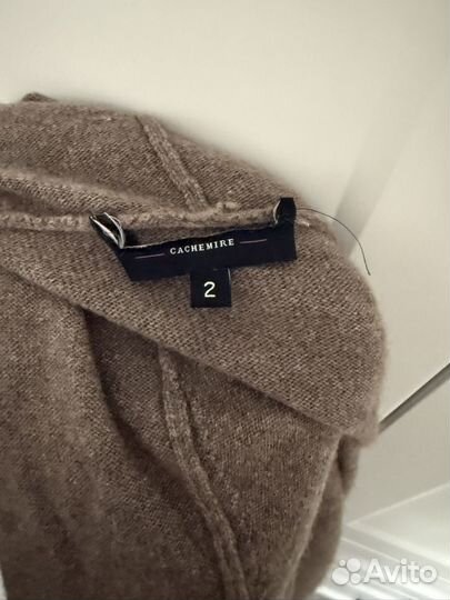 Кашемировый кардиган с меховой опушкой S