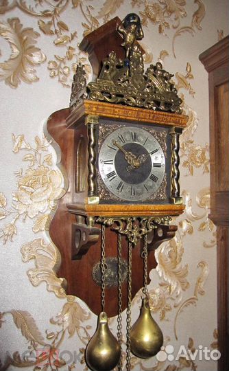 Часы настенные Ходики. Голландия.64 см. Бронза