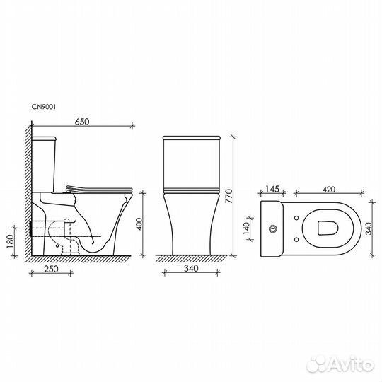 Ceramica Nova CN9001-T Бачок для унитаза