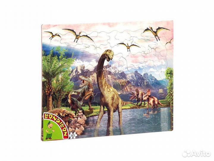 Пазл эра динозавров Bondibon, 65 деталей, 37*25см