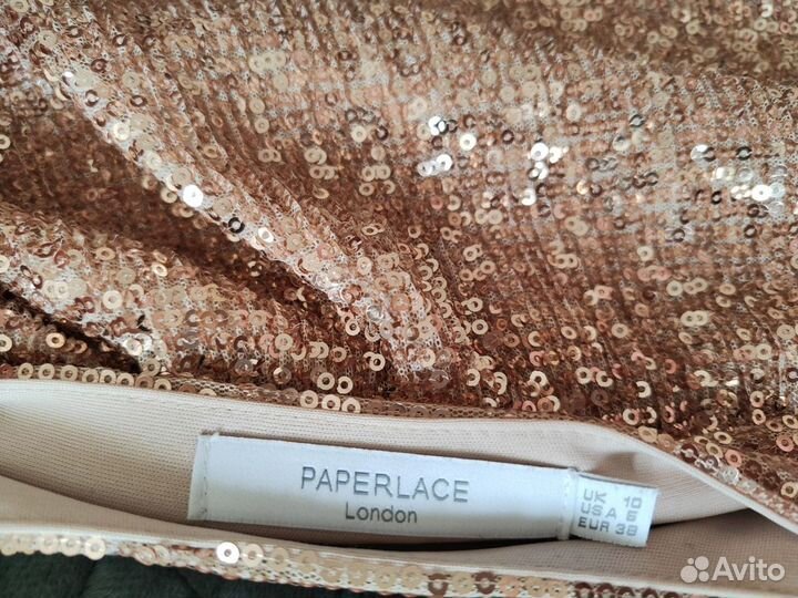 Юбка Paperlace London с пайетками золото